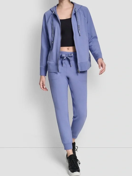 DKNY Periwinkle Zip-Up Hoodie set pants and sweater - Picture 4 of 9